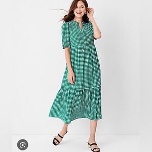 Ann Taylor Plaid Tiered Dress - Size Small